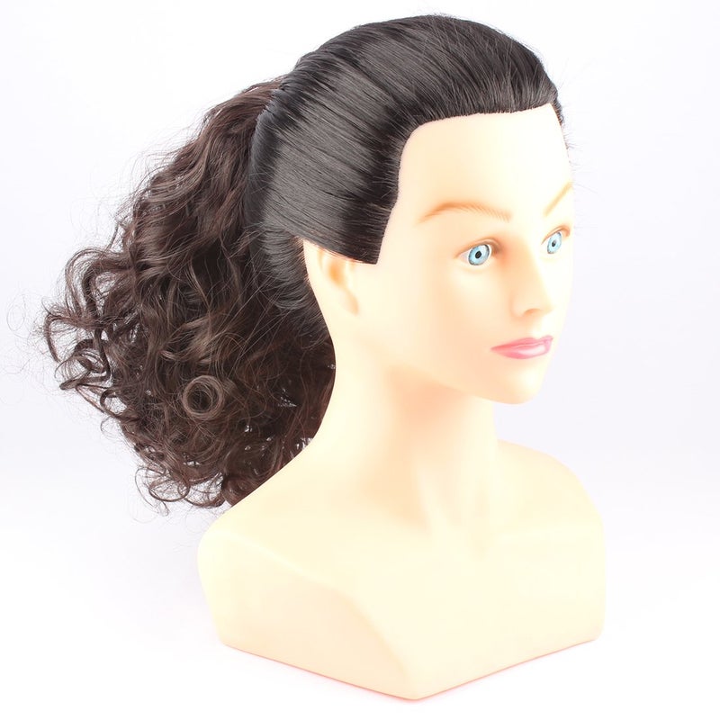 WeKen Hair Bun Medium Long Curly Synthetic Hairpiece Dark Brown - Image 4